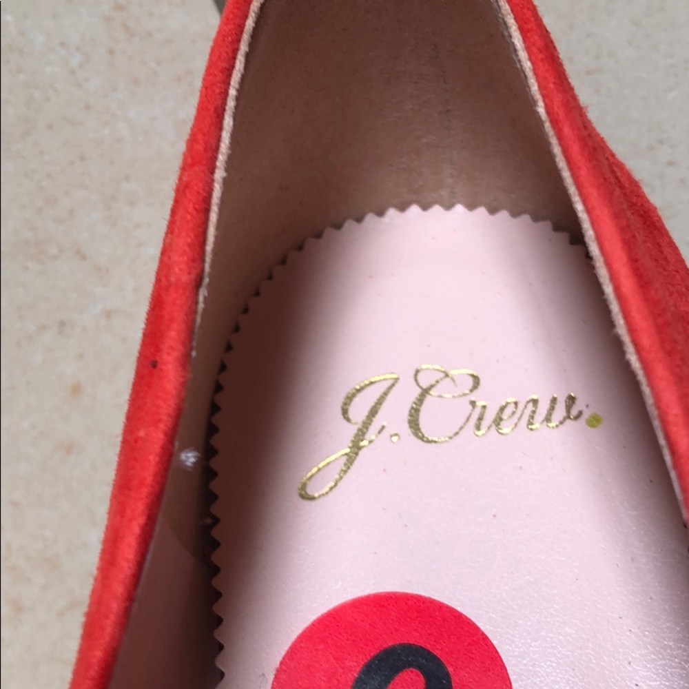 PRICE FIRM $158 J Crew Suede Smoking Flats Coral 6 - Picture 3 of 7